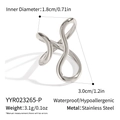 Detailed view of silver stainless steel ring with dimensions 1.8cm diameter and 3cm height - Double Hyperbolic Intersecting Design (YYR023265-P)