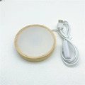 Round wooden lamp base with USB cable and frosted white surface for DIY candle projects - Plug-in Base 10cm