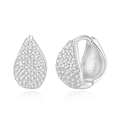 Elegante S925 Sterlingsilber Birnenförmige Ohrstecker mit Mikro-Pavé-Zirkoniasteinen - 925er Silber / Weißgold