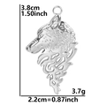 Wolf head pendant dimensions 3.8cm height by 2.2cm width in polished silver finish - Pendant / Steel