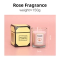 Candela profumata alla rosa in vetro rosa con confezione regalo di lusso 150g - DY Rosa - Rosa