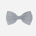 Light grey grosgrain ribbon bow hair clip for babies with classic textured finish - Single Item / Light Gray