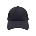 Gorra de béisbol clásica de algodón negro para niños con estructura de seis paneles - Negro