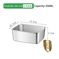Compact 650ml stainless steel food container without lid for meal prep and storage - 304 Small (No Lid/650ML)
