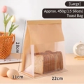 Bolsa de papel kraft para pan con ventana, medida 22x11x28cm para 450g de pan toast - Grande (22*28+11cm) / Amarillo