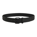 Ceinture punk noire pour femme avec trois rangées de clous carrés et boucle mate - Style à Clous Noirs