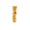 Detailed close-up of 18K gold plated bubble letter pendant with smooth metal finish - Letter I - Gold