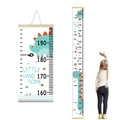 Cartoon dinosaur canvas growth chart with wooden hanging rod for kids room - Dinosaur