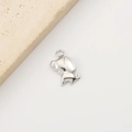 Detailansicht eines silbernen Hundeanhängers aus glattem Edelstahl für DIY-Schmuckkreationen - Hundeform (3#)