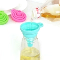 Kitchen silicone collapsible funnel set in blue pink and green for liquid transfer - Extra Large (with OPP Bag) / Blue