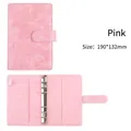 Pink crocodile pattern PU leather A6 budget binder with 6-ring stainless steel clip - Crocodile Pattern-Pink (Shell Only)