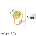 Bohemian adjustable gold ring with colorful fan patterns and lightweight steel design - Colorful Fan Pattern Style (TR4273-G)