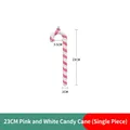 Pink and white candy cane ornament 23cm height with glitter stripes for Christmas - 23CM Pink White Candy Cane (Single)