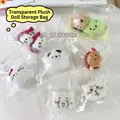 Transparent 15x15cm PVC zip storage bag with a white ring pull for doll collectibles - 15*15cm / Clear