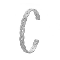 Elegant silver hollow chain weave open bangle with a luxury minimalist design - Y581-2 Silver Braided Twist