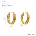18k vergoldete Edelstahl Creolen mit Weizenmuster Textur, 26mm goldene Ohrringe - Runder Geflochtener Stil (ZE1463G)