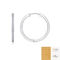 Exaggerated S925 silver hoop earrings with moissanite pavé and GRA certificate - E13367 Moissanite 1.2mm*110pcs with GRA Certificate