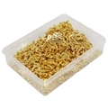 Set di ciondoli in metallo dorato con lettere e numeri in scatola trasparente - 260 Pezzi In Scatola (10 Per Tipo) / Oro