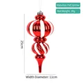 Red and white striped droplet Christmas ornament with glitter finish and silver cap - Style 10 (Red White Teardrop 25x11cm)