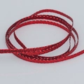 Flat metallic red ribbon with sparkling woven texture for DIY gift wrapping and decoration - 0.5cm Wide * 20 Yards / Red