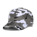 Unisex baseball cap featuring a grey and white camouflage pattern in a classic six-panel design - White-Grey Camo(G)