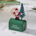 Cassetta postale di Natale verde in ferro con figurina di Babbo Natale e mini abete decor - Piccola Cassetta delle Lettere in Ferro Babbo Natale / Babbo Natale verde