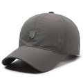 Dark grey quick-dry baseball cap with embroidered letter R and laser ventilation holes - Adjustable / Dark Gray