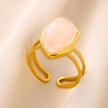 Pink Teardrop Open Ring