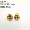 Detail of 10x9mm gold Maitreya Buddha beads for DIY jewelry making with 2mm hole - 9# Gold Laughing Buddha (10x9mm)