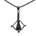 Colgante de ballesta retro en acero de titanio negro con cadena de caja clásica - Negro (Solo Colgante)