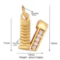 Gold-plated letter V pendant with micro-set white cubic zirconia and wavy texture - Zirconia Letter V