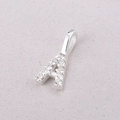 Polished 925 sterling silver letter A pendant necklace featuring shimmering pavé crystals - Letter A / Gold