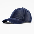 Gorra de béisbol clásica en mezclilla azul oscuro lavado con diseño de visera curva - Azul marino