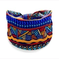 Bohemian mandala flower elastic headband for women with colorful abstract wave patterns - Style 71