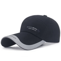 Herren Baseballkappe in Schwarz und Grau mit MODERN BRITISH Aufdruck und Schirm - Verstellbar / Marineblau