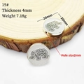 Detailed view of a 20mm silver elephant bead showing thickness and weight measurements - 15# (Elephant Round Large)