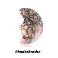 Hand-carved rhodochrosite crescent moon face crystal with natural pink and black textures - Rhodonite / 20*30mm