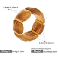 Bracciale elastico in resina marmorizzata marrone e acciaio inossidabile placcato oro 18k - Marmo Marrone (E677)