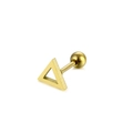 Fashionable gold-plated stainless steel triangle stud earrings with a matte sandblast finish - Gold Triangle