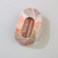 Elegant oval flower hair claw clip with orange and blue marble pattern in ABS material - Bulk Packaging / Oval Clip / Multi Orange