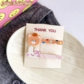 Cute Japanese style bear and rabbit hair clip set with polka dot and checkered patterns - Yellow Combination Set