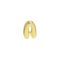 Polished 18k gold-plated brass alphabet charm with 3D bubble capital letter A - Gold Letter A Pendant