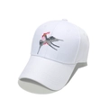 Gorra de béisbol de algodón blanco con bordado detallado de golondrina de estilo chino - M (56-58cm) / Bordado de Golondrina / Blanco