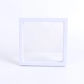 Square white PE film 3D floating jewelry display box for rings and necklaces - Floating Box (With Hook) / 90*90*20mm / White