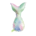 Gradient mermaid tail foil balloon with gold scales for ocean theme party decorations - Green