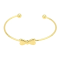 Minimalistischer 18k vergoldeter Armreif mit Schleifenknoten und poliertem Finish - Gold Stil B
