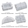 4-piece set of translucent silicone molds for DIY treasure chest storage box resin casting - Treasure Chest Mold Set