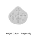 Silikonform mit 4 Kreuzmustern für DIY-Anhänger, Größe 9x8,5 cm, Höhe 0,9 cm - 4-Fach Kreuzform - Grau