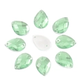 Light green water drop sew-on acrylic crystals with faceted cut and double-hole design - 13x18mm Grass Green 50pcs/Pack