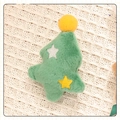 Plush Christmas tree brooch with yellow pom-pom and star embroidery in green - Star Christmas Tree - No Brooch (Patch)